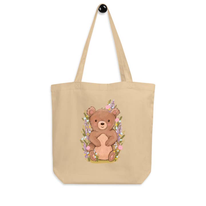 Borsa a tracolla Wildflower Bear per la vendita all'ingrosso da parte di Painted Peony Art