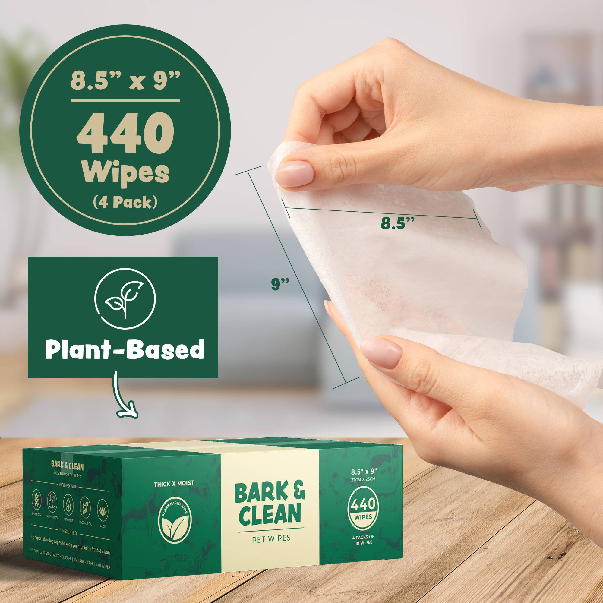 Chew + Heal - Wholesale Pet Grooming Aid - Dog - Extra Thick Herbal-Infused Dog Grooming Wipes - 440 Wipes5