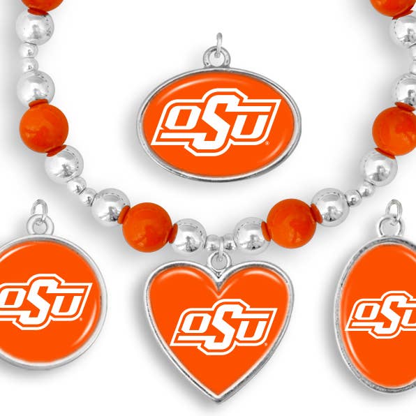 Breloque assortie pour bracelet Oklahoma State Cowboys pour la vente par Jenkins Enterprises