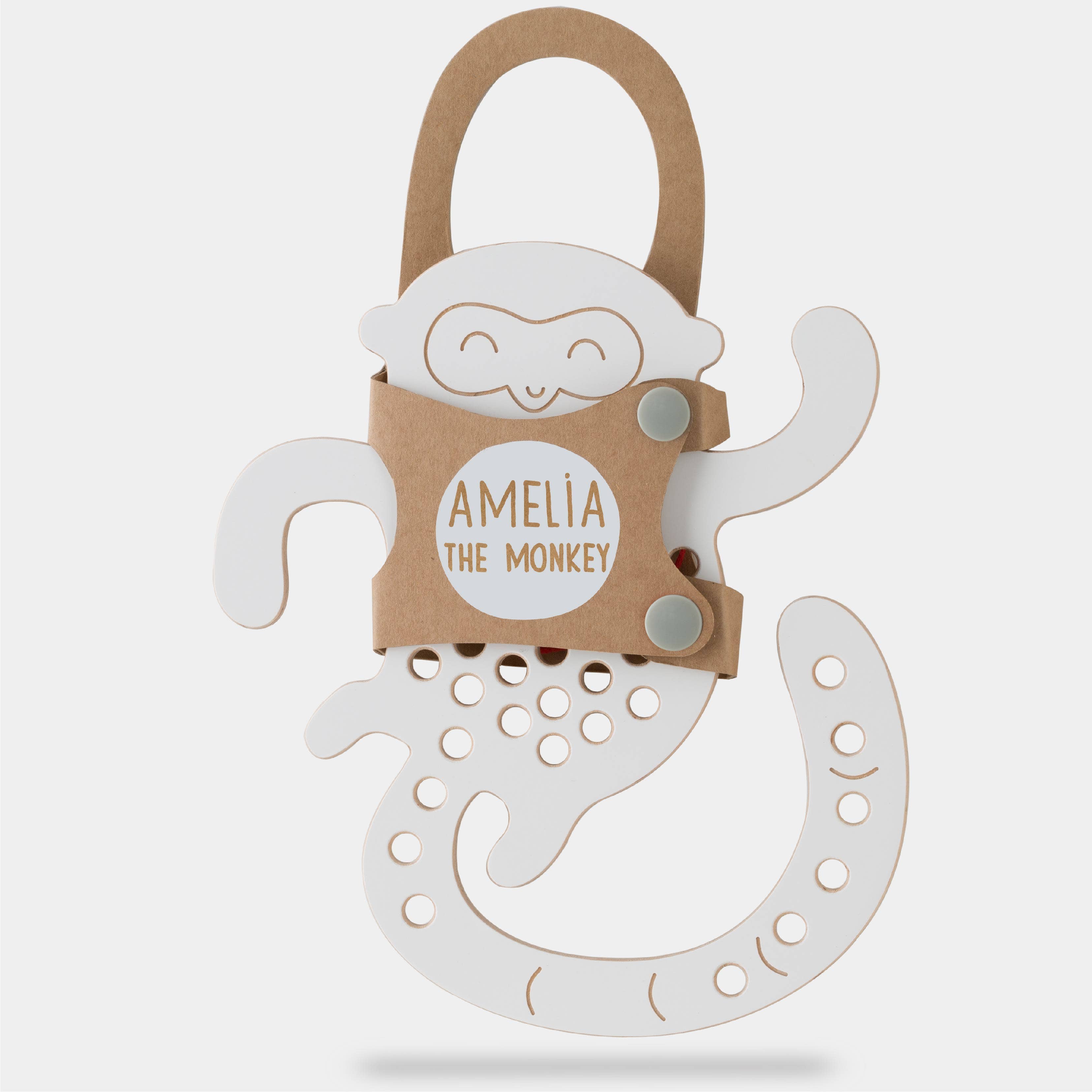 milin – Brinquedo de madeira - Crianças por atacado – Amelia o Macaco - brinquedo de enfiar de madeira Montessori3