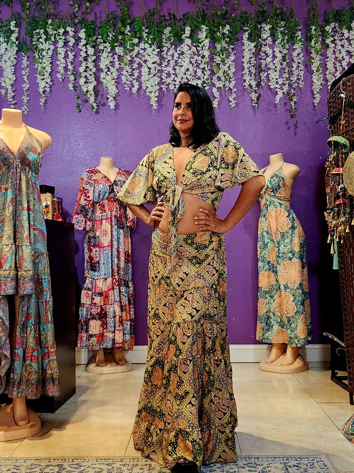 Two pieces set top and skirt for wholesale by Baladev Boutique