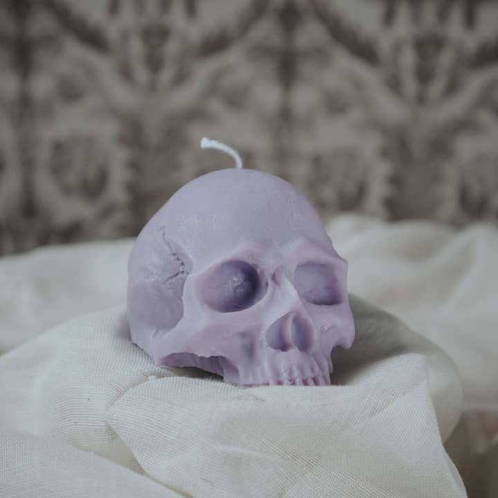 A Pleasant Thought - Wholesale Novelty Candle - Half Skull | Pillar Candle2