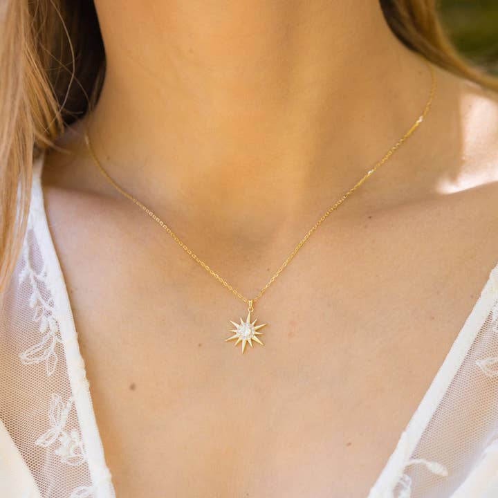 Starburst Necklace l Gold & Silver for wholesale by Annabel Jewellery