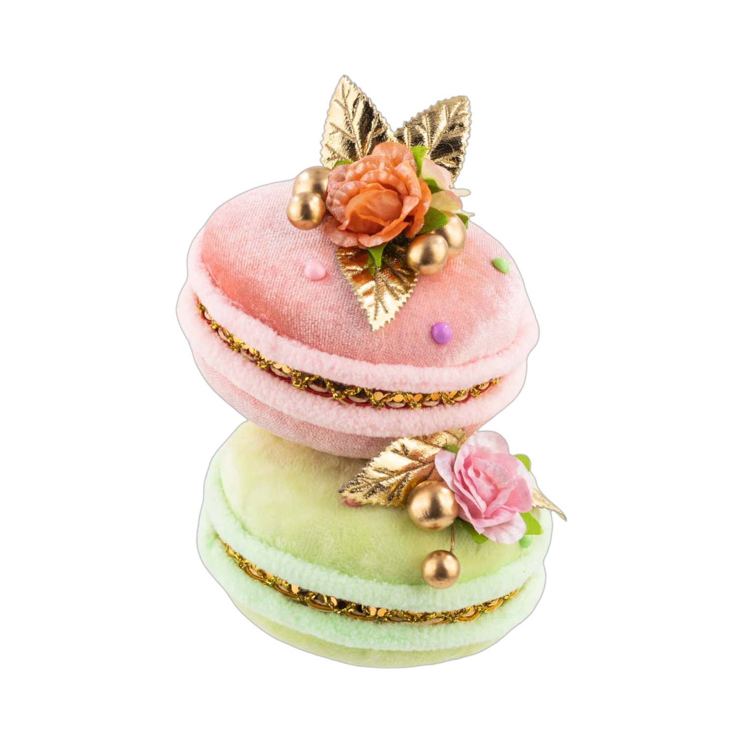 December Diamonds - Wholesale Ornament - 5.5in Pnk/Grn Dbl Macaron Orn