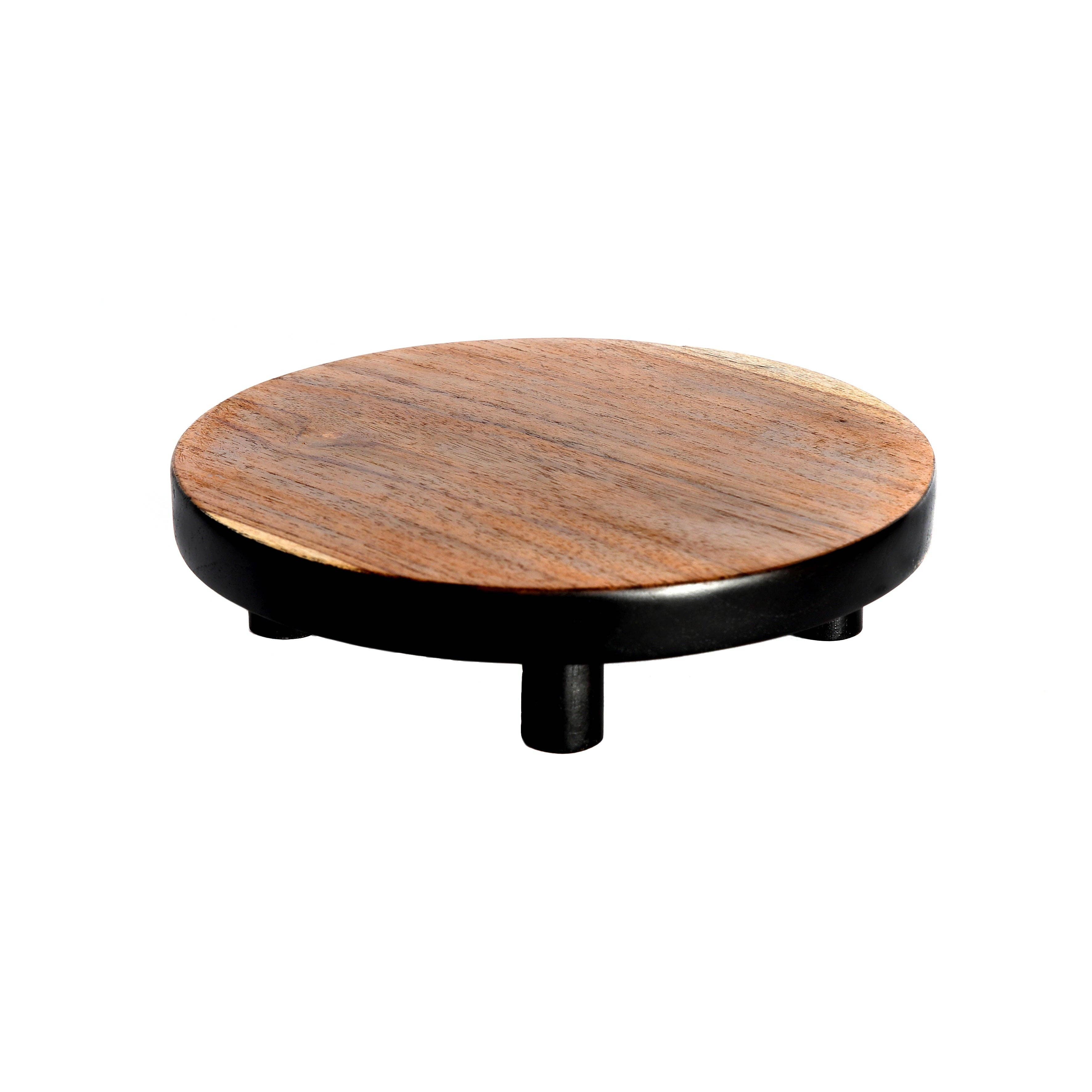 Bazar Bizar Living - Vendita all'ingrosso Alzate per torte - Alzata per dolci Bondi in legno di teak naturale nero - M0
