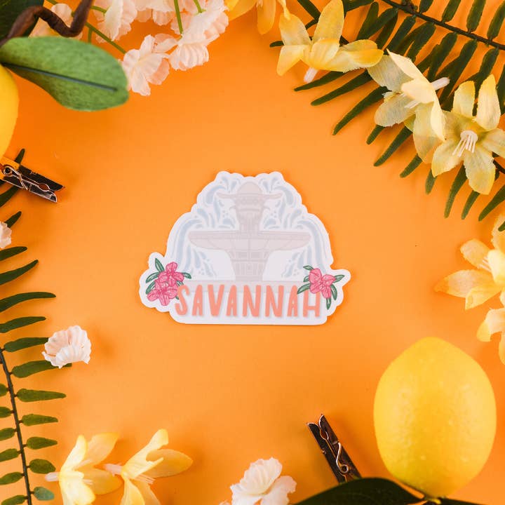 Savannah Fountain Sticker for engroshandel hos Sunglow Paper Co.