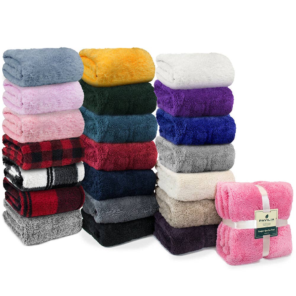 Pavilia - Wholesale Throw Blanket - Plush Shaggy Sherpa Blanket34