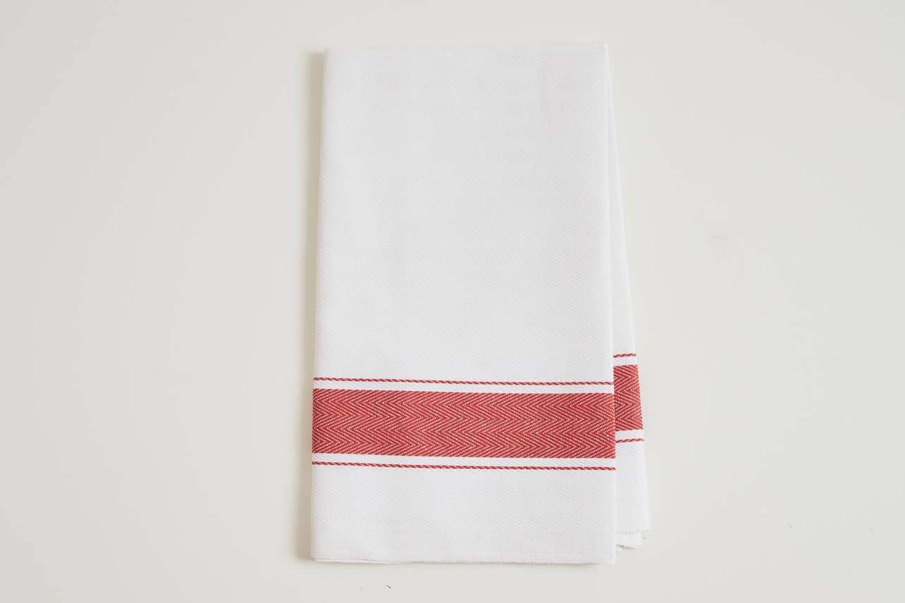 Verve Culture - Wholesale Tea Towel - Classic Italian Kitchen Towel - Herringbone Red