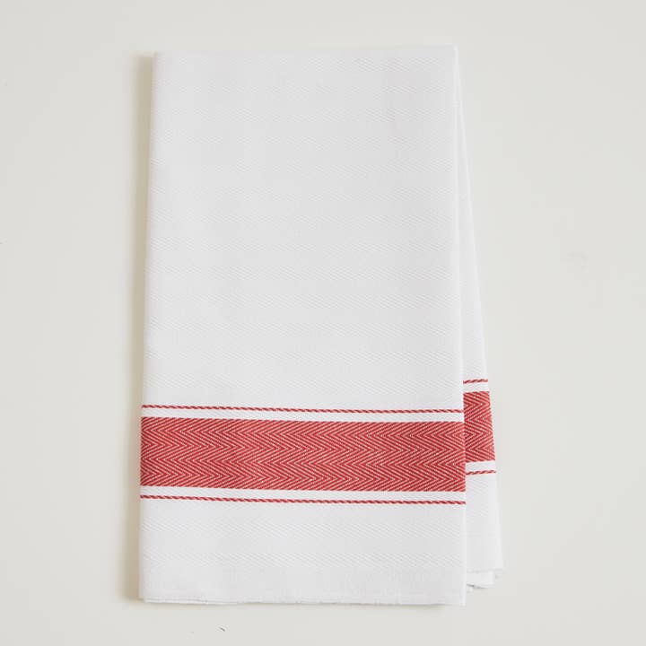 Verve Culture - Wholesale Tea Towel - Classic Italian Kitchen Towel - Herringbone Red