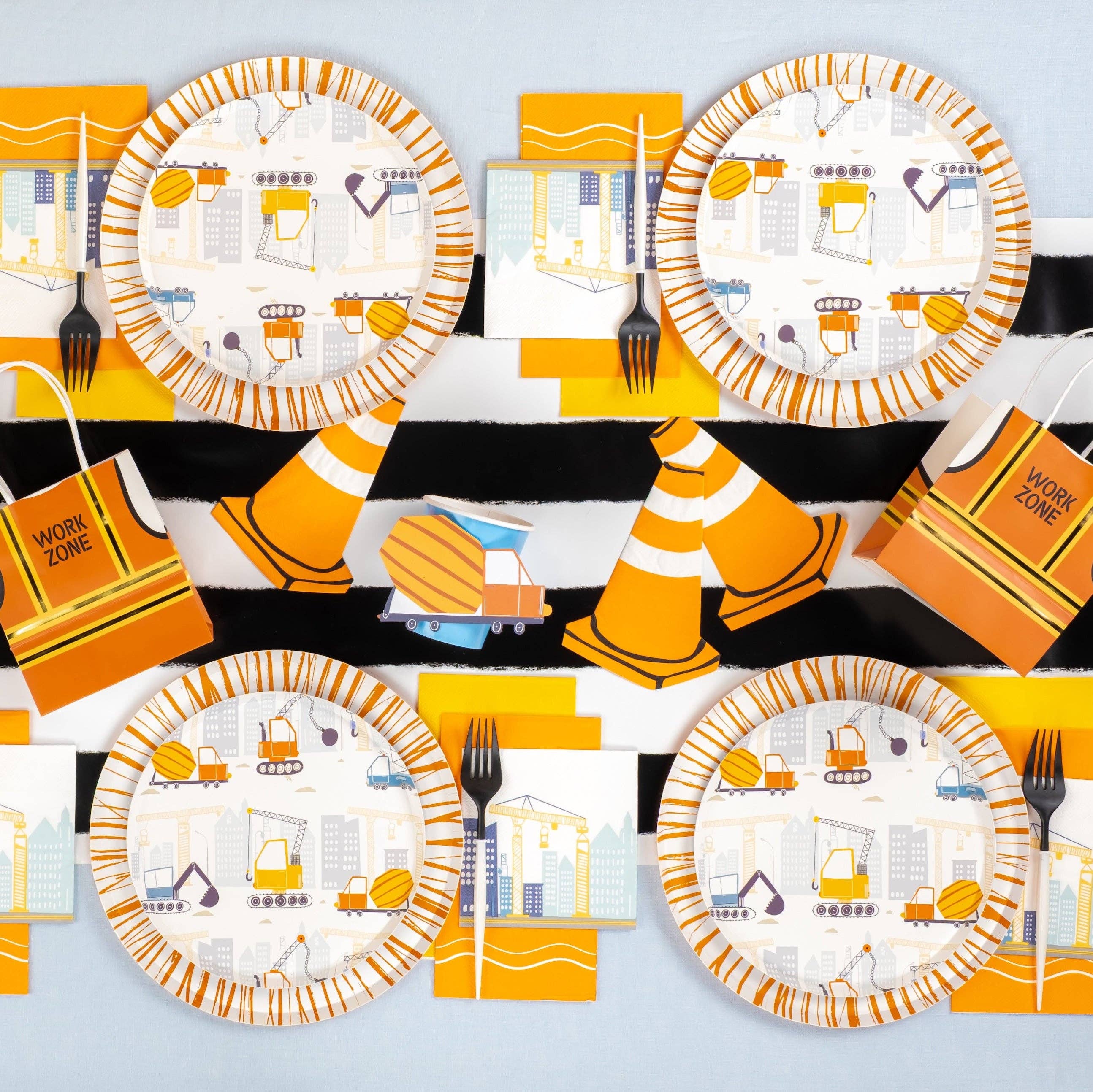 Gatherings by Curated Paperie - Wholesale Disposable Plate - CONS25-DP2- Construction Dessert Plates3