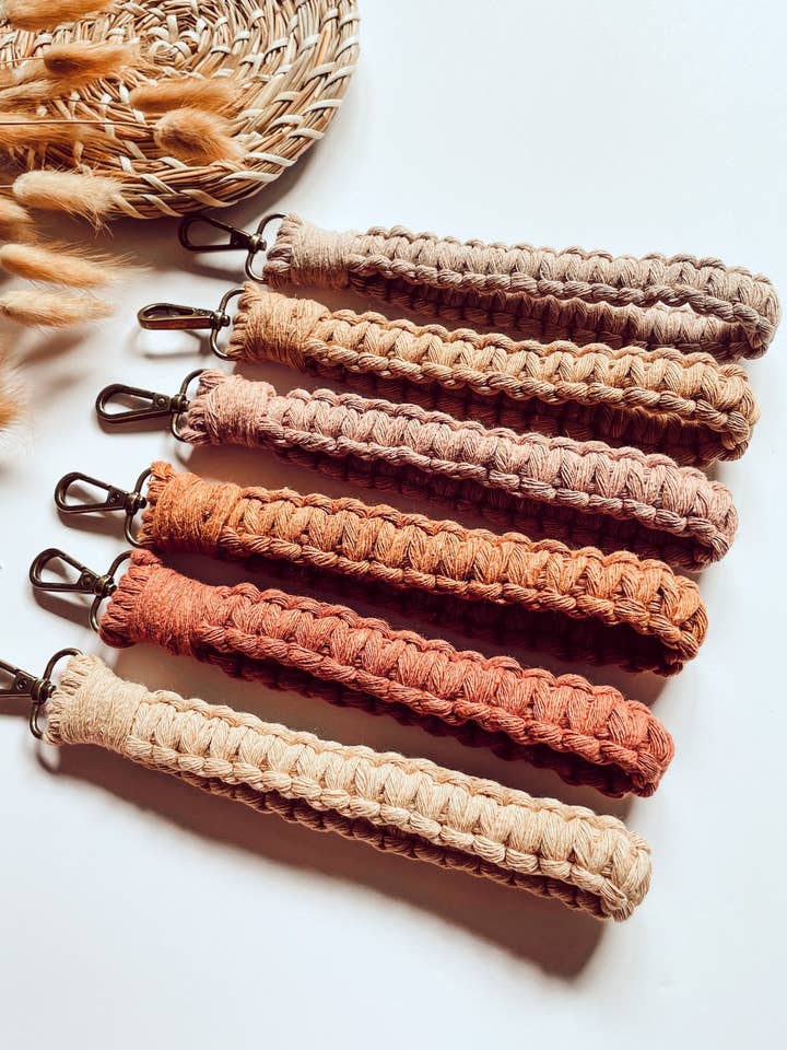 Macrame Wristlet Keychain Boho Accessories Unique Gifts for wholesale by Naorvi Macrame