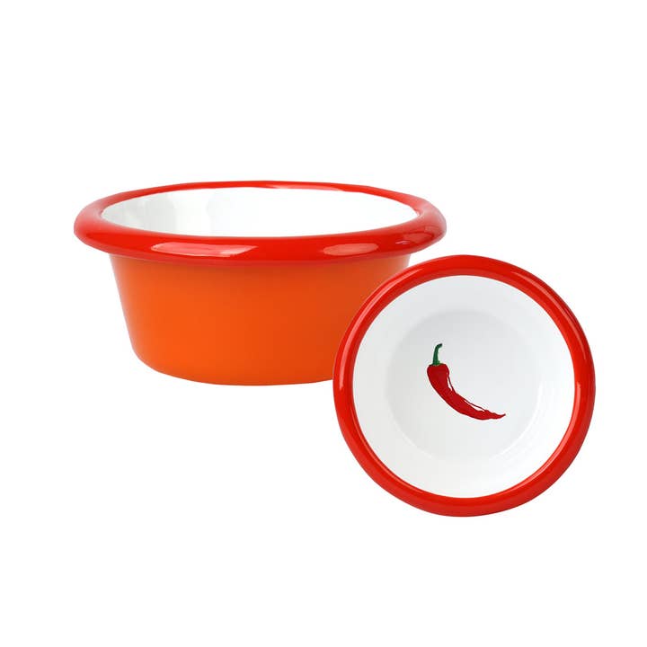 Chilli Enamel Dip Dish - 8cm for wholesale by Talking Tables UK