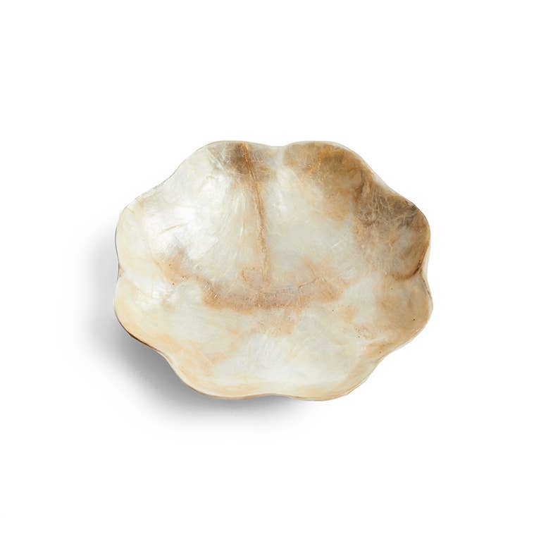 ByBazz - Wholesale Decorative Plate/Dish/Bowl - Schaaltje Schelp Capiz S Goud4