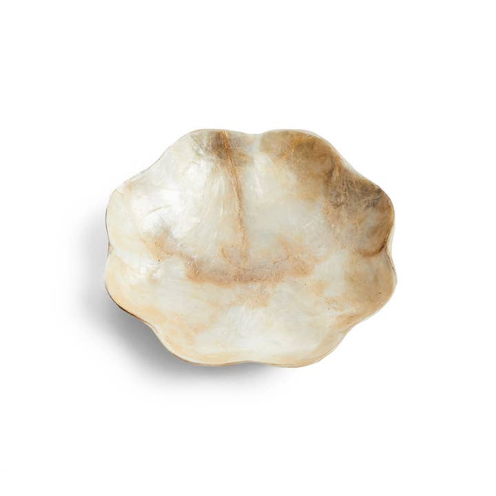 ByBazz - Wholesale Decorative Plate/Dish/Bowl - Schaaltje Schelp Capiz S Goud4