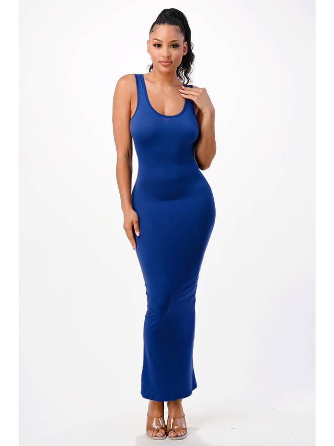 Lime All the Time – wholesale Klänning - Dam – Enfärgad muskel tank Maxi klänning3