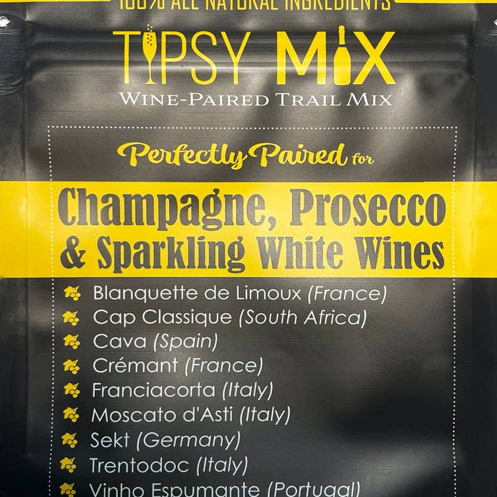 Tipsy Mix - Wholesale Trail Mix - 1. Wine Trail Mix: Champagne, Prosecco, Sparkling White Wine