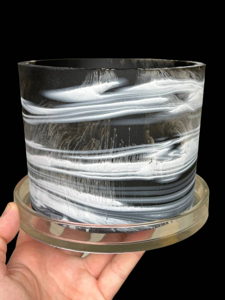 Plant Pot - Black | White Rorschach for wholesale by Terrestrial