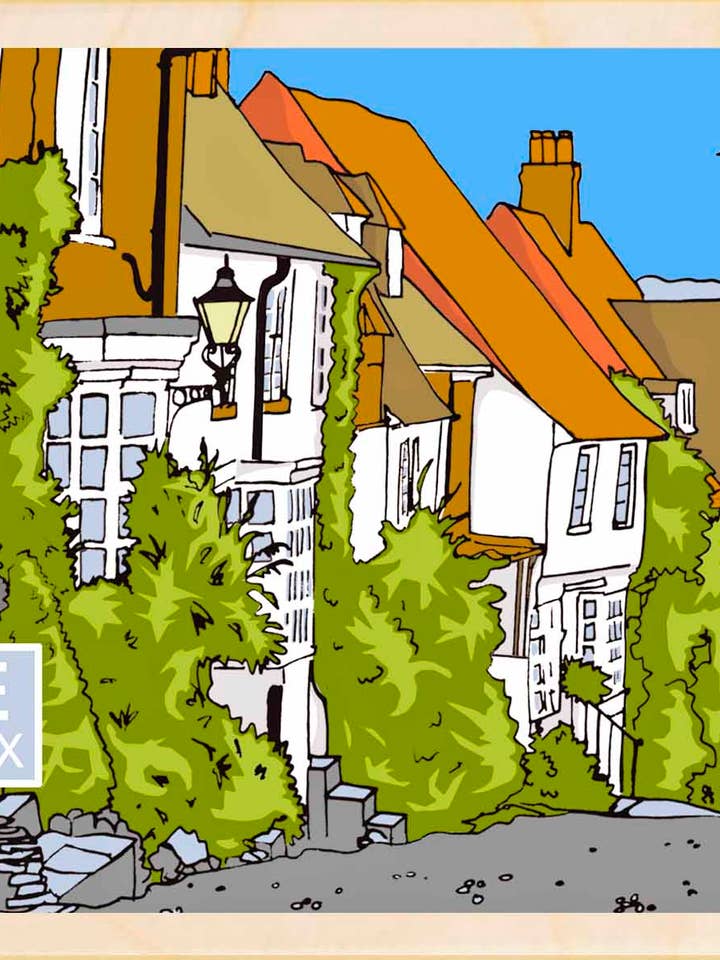 Rye, Sussex - Cartes et aimants écologiques pour la vente par THE WOODEN POSTCARD COMPANY