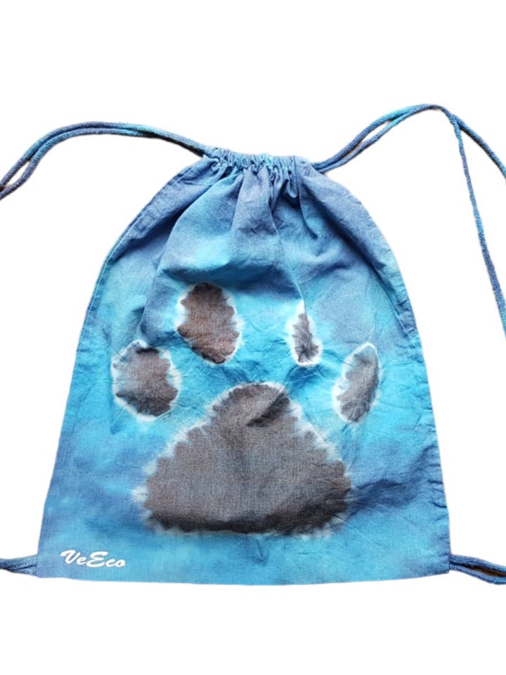 Bolsa de cordón teñida a mano con diseño de pata adorable para venta al por mayor de VeEco Gifts