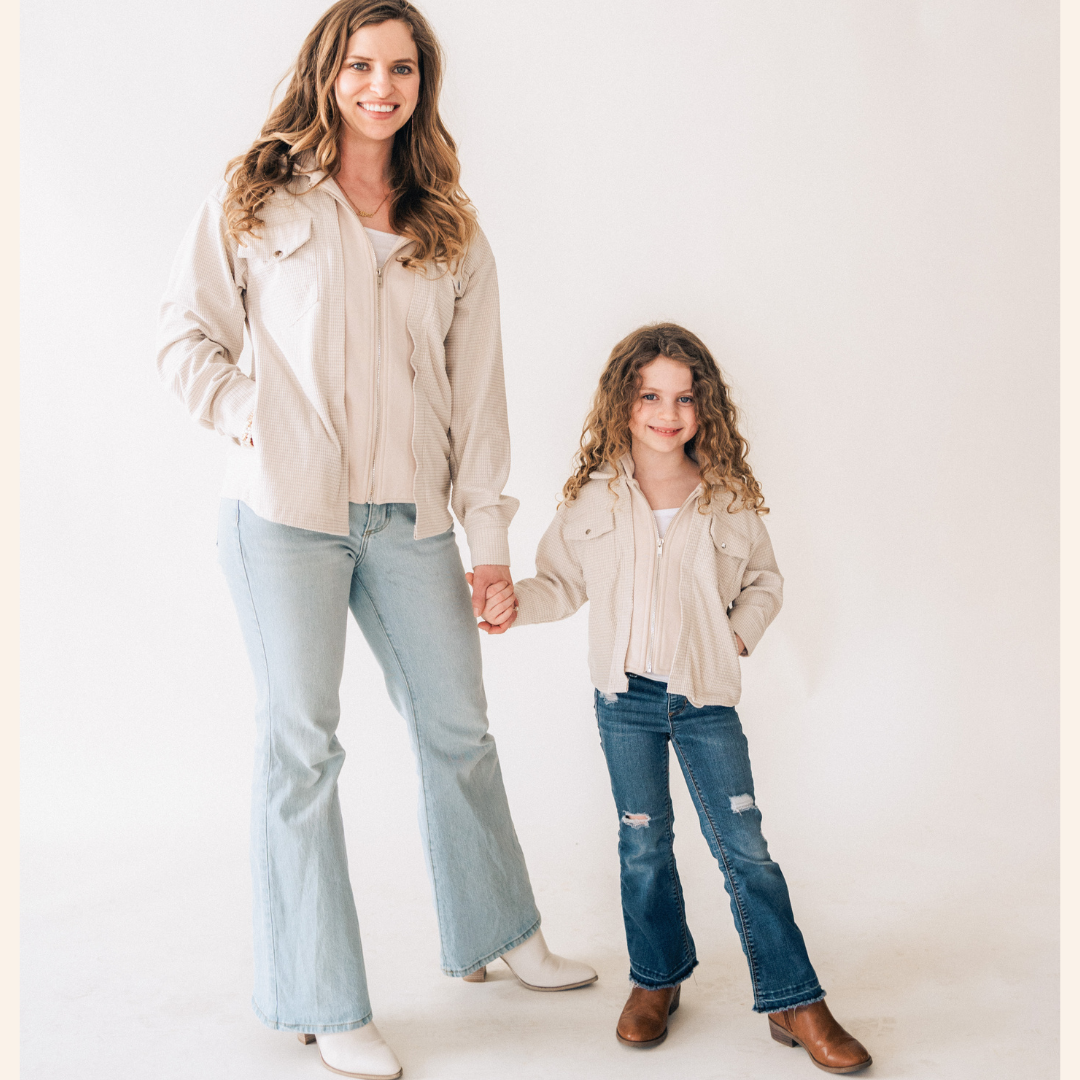 HAHA MAMA Clothing - Vente Veste – enfant - Veste texturée kaki - Enfant4