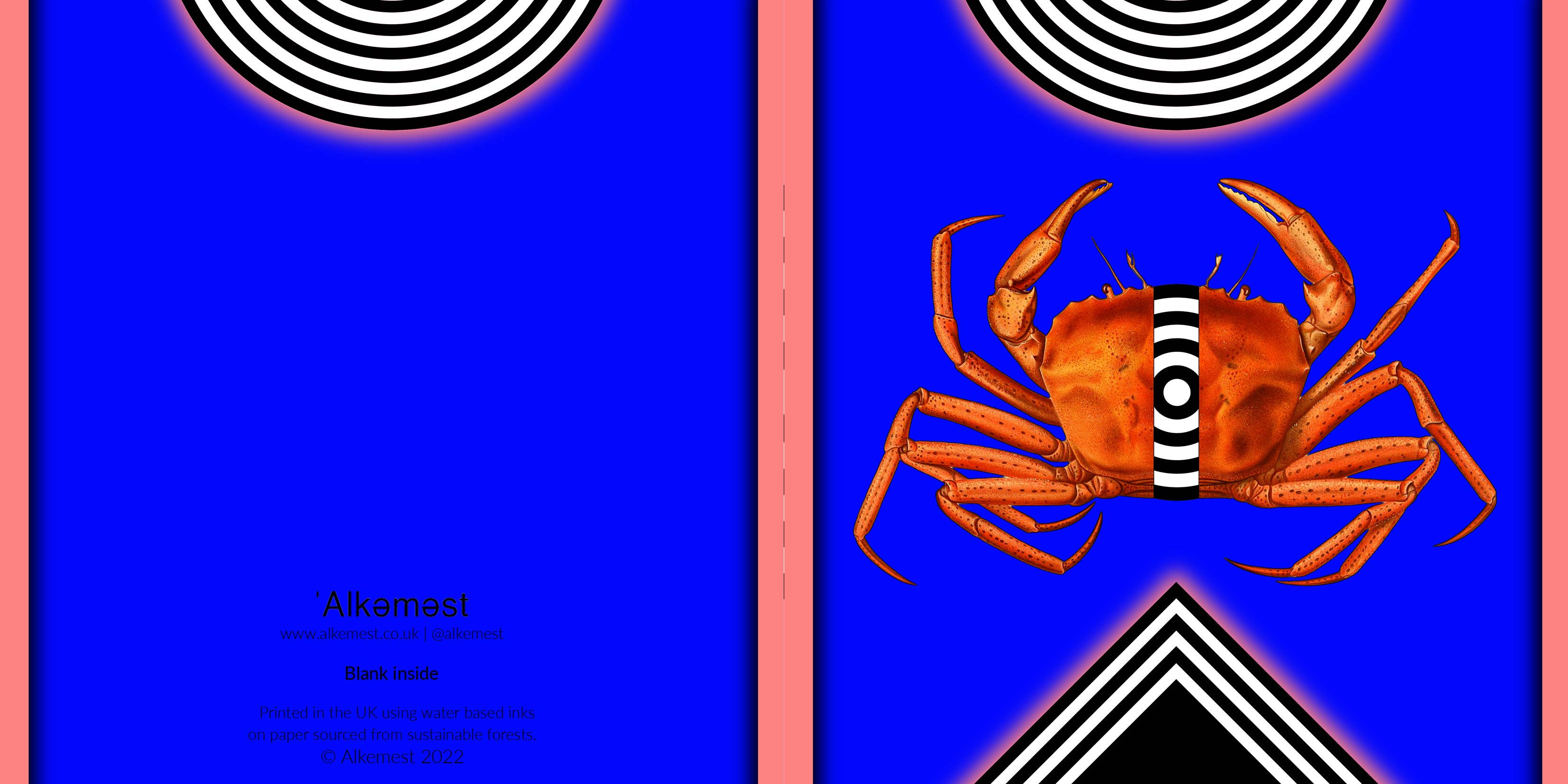 'Alkemest - Venta al por mayor Tarjetas de felicitación - Tarjetas de felicitación: mar geométrico +diseño marino - cangrejo azteca4