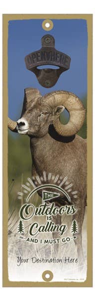 SJT Enterprises, Inc. - Wholesale Sign - The Outdoors is Calling and I must go - Big Horned Sheep (cl0