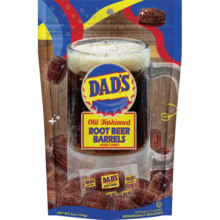 Grandpa Joe's Candy Shop - Wholesale Hard Candy - Dad's Old Fashioned Root Beer Barrels 6oz Bag, 6ct