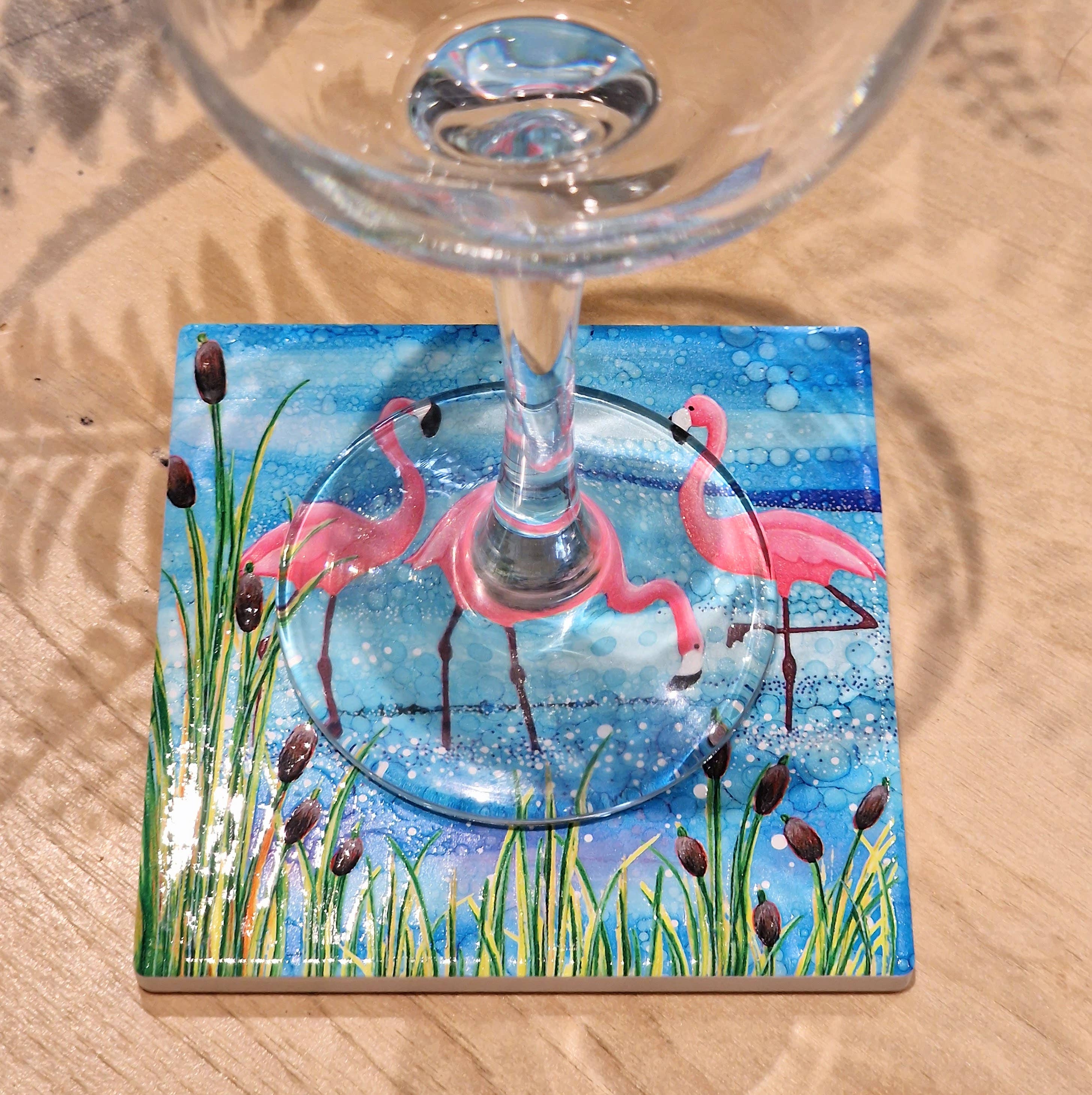 By Jo Crafts – wholesale Coasters – 44-C Flamingo Coaster10