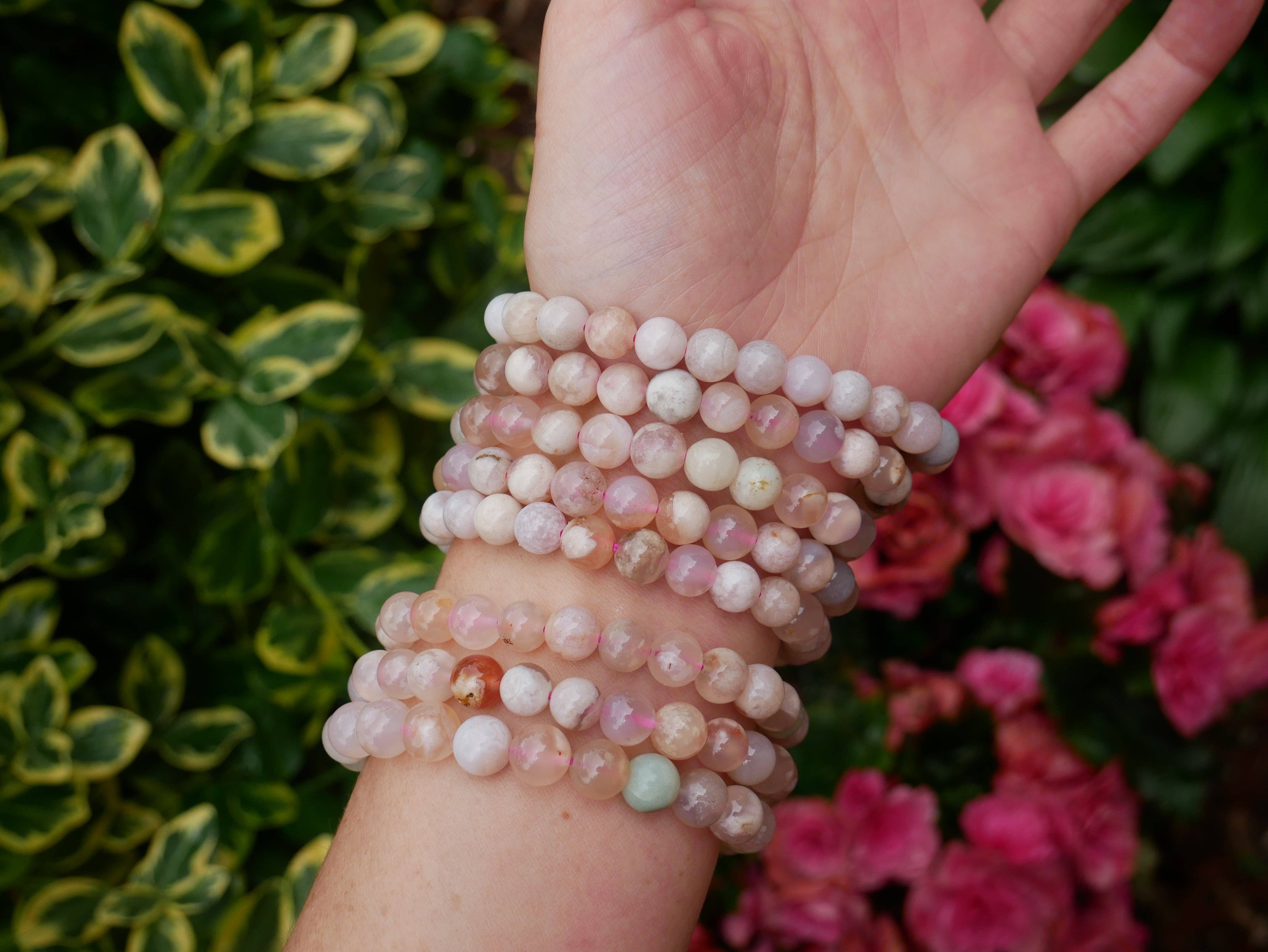 The Healing Sanctuary - Wholesale Beaded Bracelet - Flower Agate Beaded Bracelets 8mm3