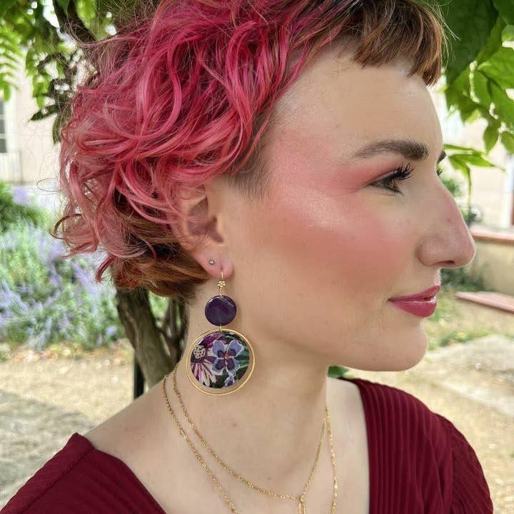 Grandes Créoles Night Garden Ng0008 for wholesale by Miss Pompom