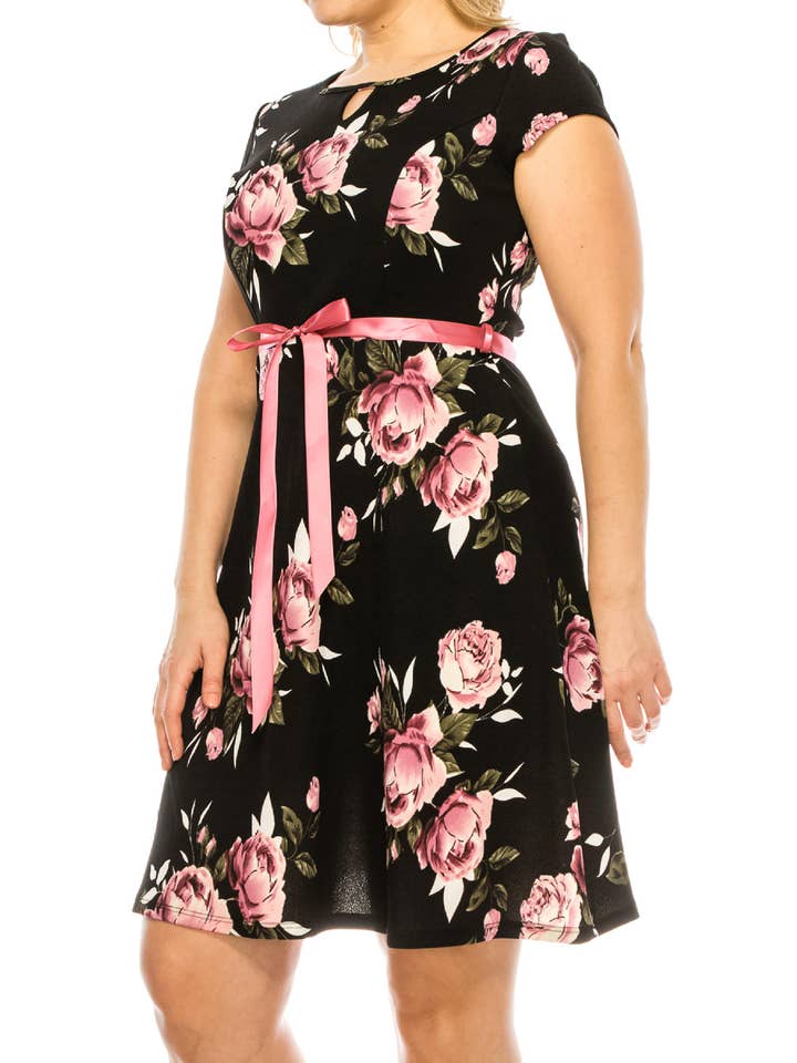 MOA COLLECTION - Wholesale Dress – Women's - Women's Floral Plus Size A-Line Swing Dress25