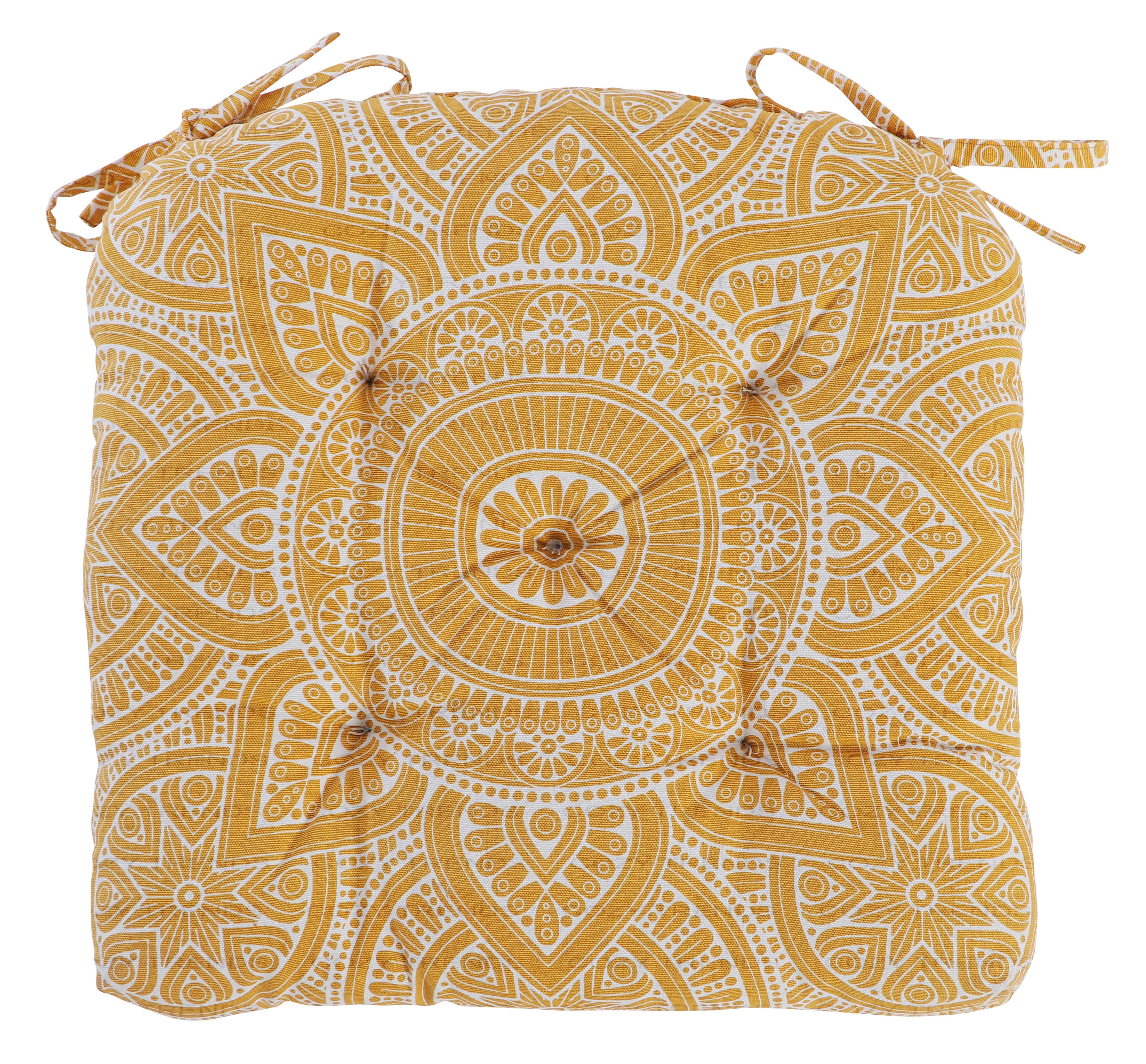 COZY HOMES COLLECTION - Wholesale Chair Cushion - Handmade Cotton Chair Pad Cushion 16" Pads with Ties0