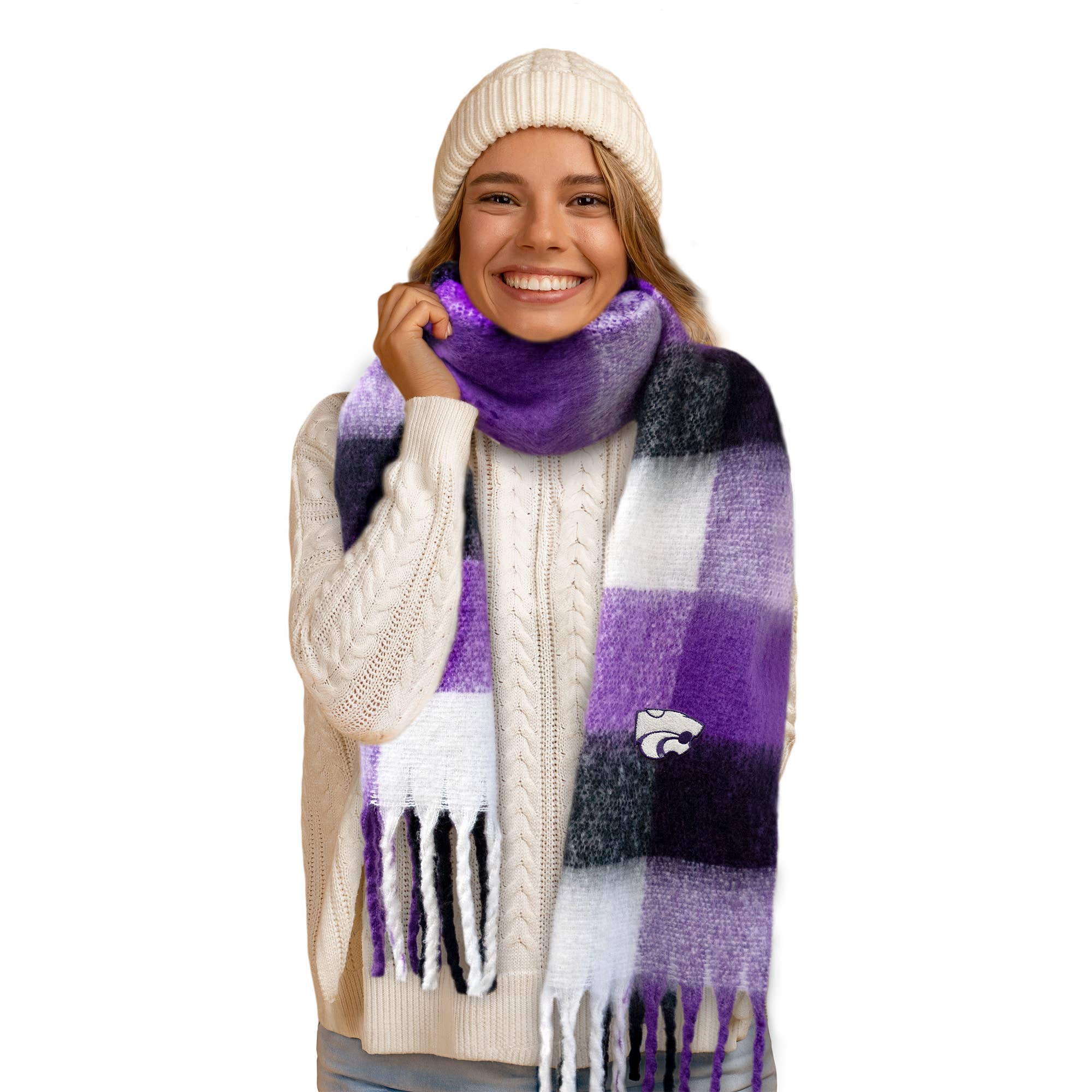 Little Earth Productions - Wholesale Scarf - Unisex - NCAA Kansas State Wildcats Super Soft Scarf1