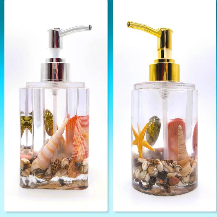 Seashell Liquid Soap Pump Dispenser - Eco-Friendly Resin for wholesale by JEMS of the Sea