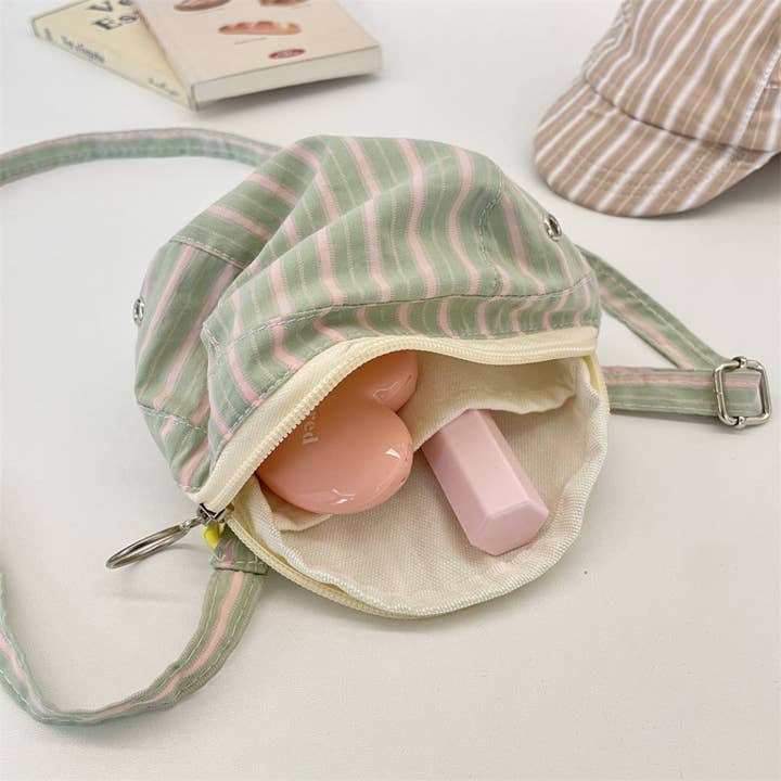 Funkyrel® Atzbranding Limited - Wholesale Crossbody Bag - Women's - Cosbai – Retro Stripe Hat-Shaped Crossbody Bag8