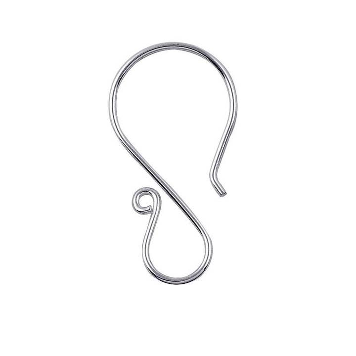 FSS-100 Sterling Silver Simple Hook Earwire For Jewelry Making for wholesale by Bali Designs