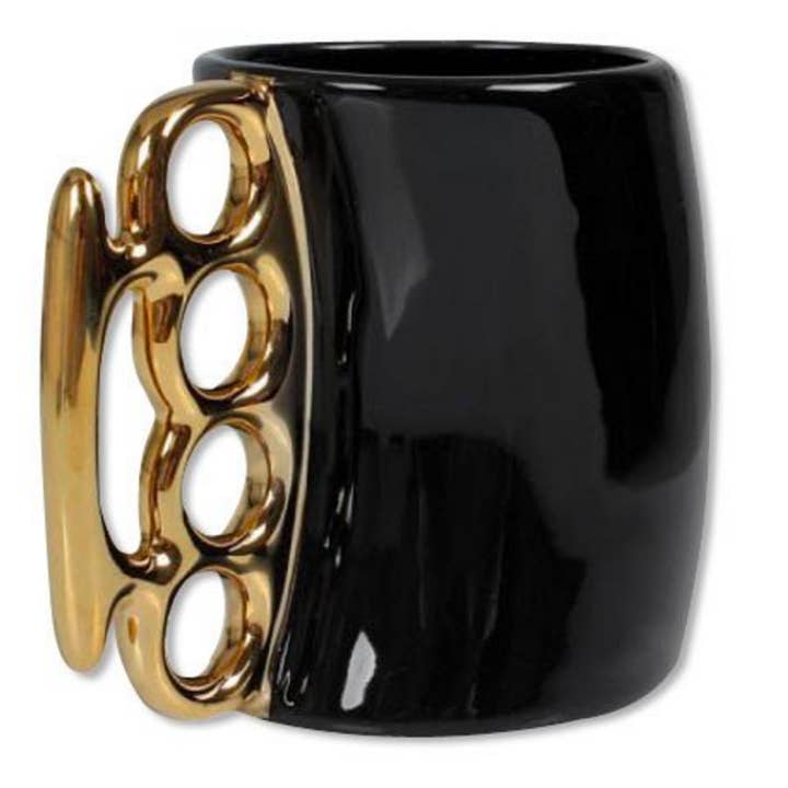 CALIBER GOURMET / CAMPCO - Wholesale Coffee Mug - Brass Knuckle Mug, Black and Gold