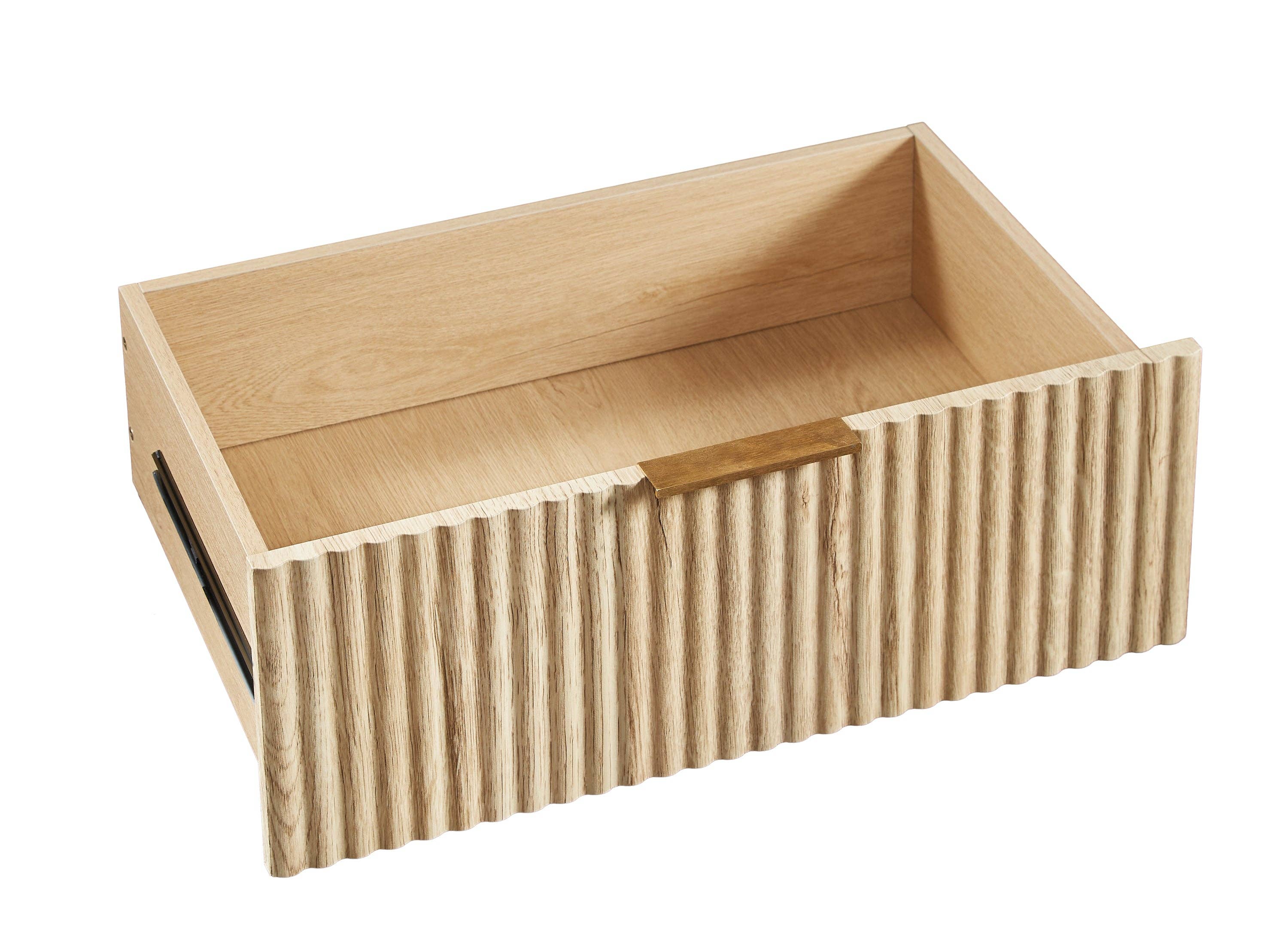 39F Inc. - Vente Armoire - Commode 3 tiroirs en chêne 2PCS (27,6" de largeur) - Design à vague courbée11