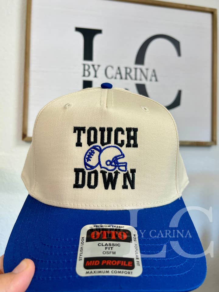 TOUCHDOWN – Cappello Ricamato | Cappellino Boutique per il Giorno della Partita di Football per la vendita all'ingrosso da parte di LC by Carina