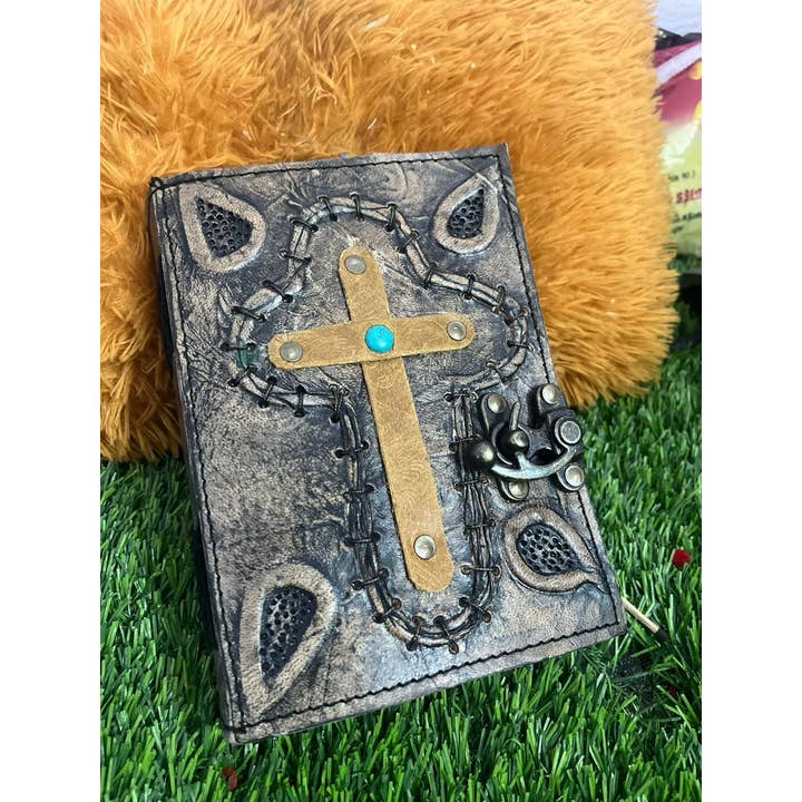 Leather Journal Celtic Cross Notebook Embossed Cross Handmad for wholesale by Jay mataji Handicrafts