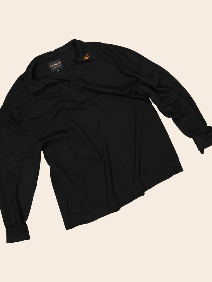 BLOUZA DJERBA Overshirt - Intense Black for wholesale by CHEZ NOUS.