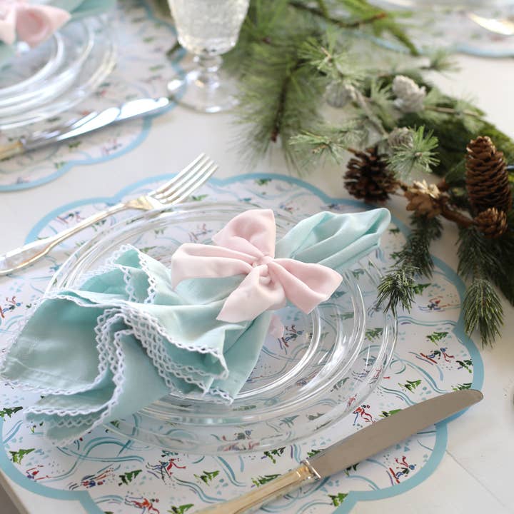 Lucy Grymes Designs - Wholesale Napkin Ring - Light Pink Bow Napkin Ties