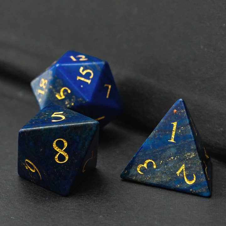 Geek Therapeutics - Wholesale Dice - Lapis Lazuli Gemstone Dice Set