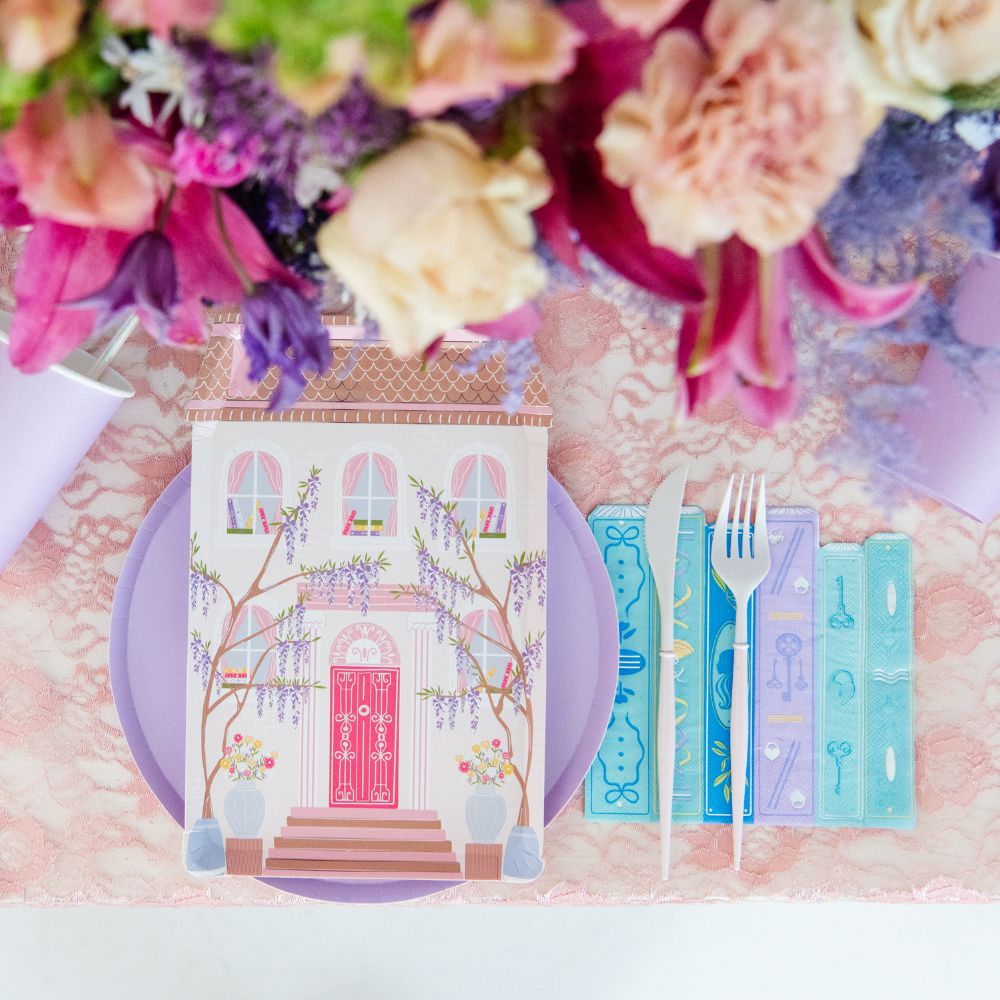 Jollity & Co. + Daydream Society - Wholesale Disposable Plate - Book Club House Die-Cut Dinner Plates1