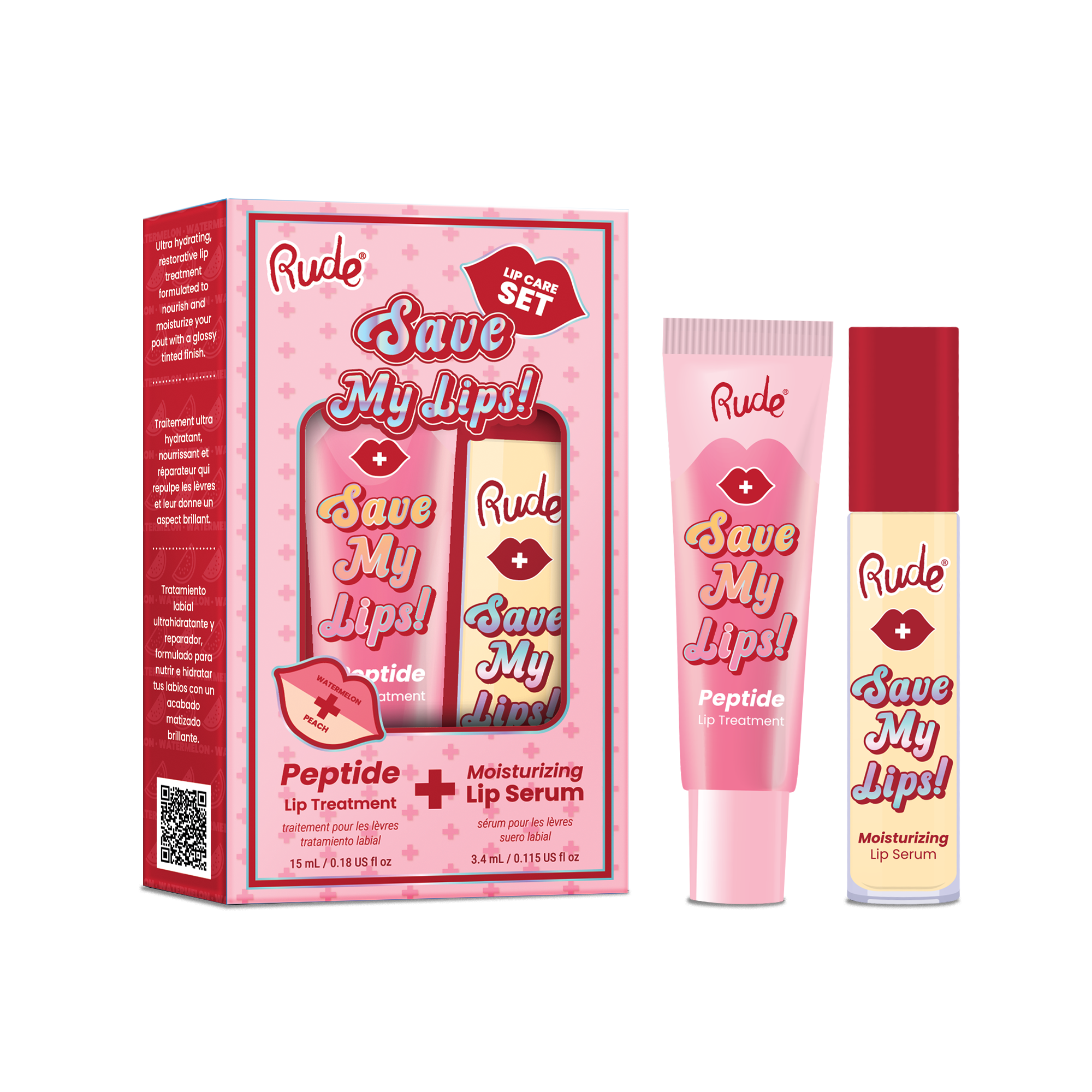 Rude Cosmetics - Vente Brillants à lèvres et gloss - Ensemble de Soin des Lèvres Combo Save My Lips0