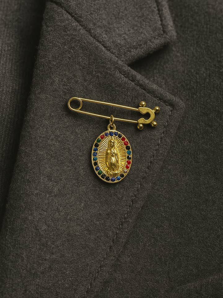 Broche multicolore Notre-Dame de Guadalupe – Acier inoxydable pour la vente par PHOEBE´S