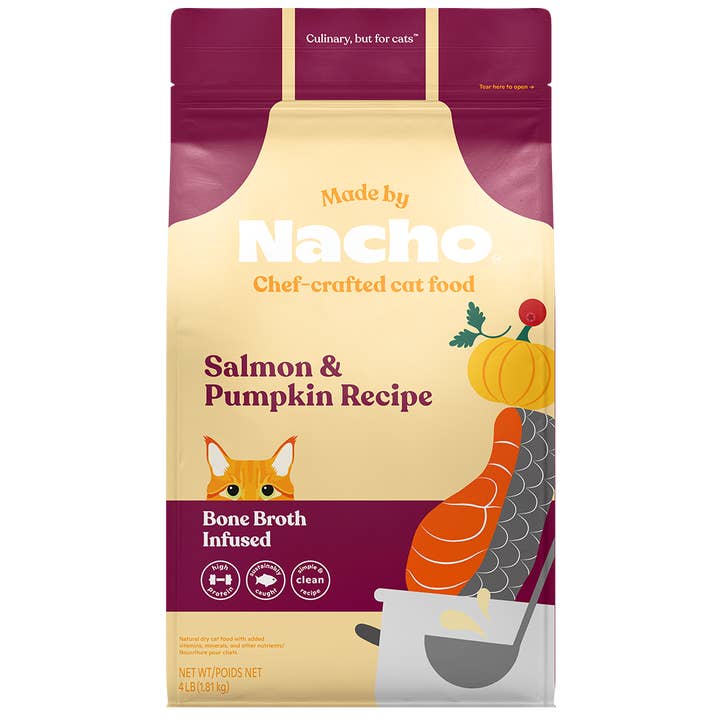 Bone Broth Infused Kibble Sustainably Caught Salmon & Pumpkin Recipe for wholesale by Made By Nacho