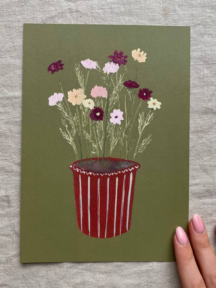 A5 print- Cosmos for wholesale by Harriet Watson