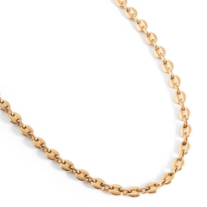 Gold Bold Button Chain Necklace for wholesale by MASHALLAH