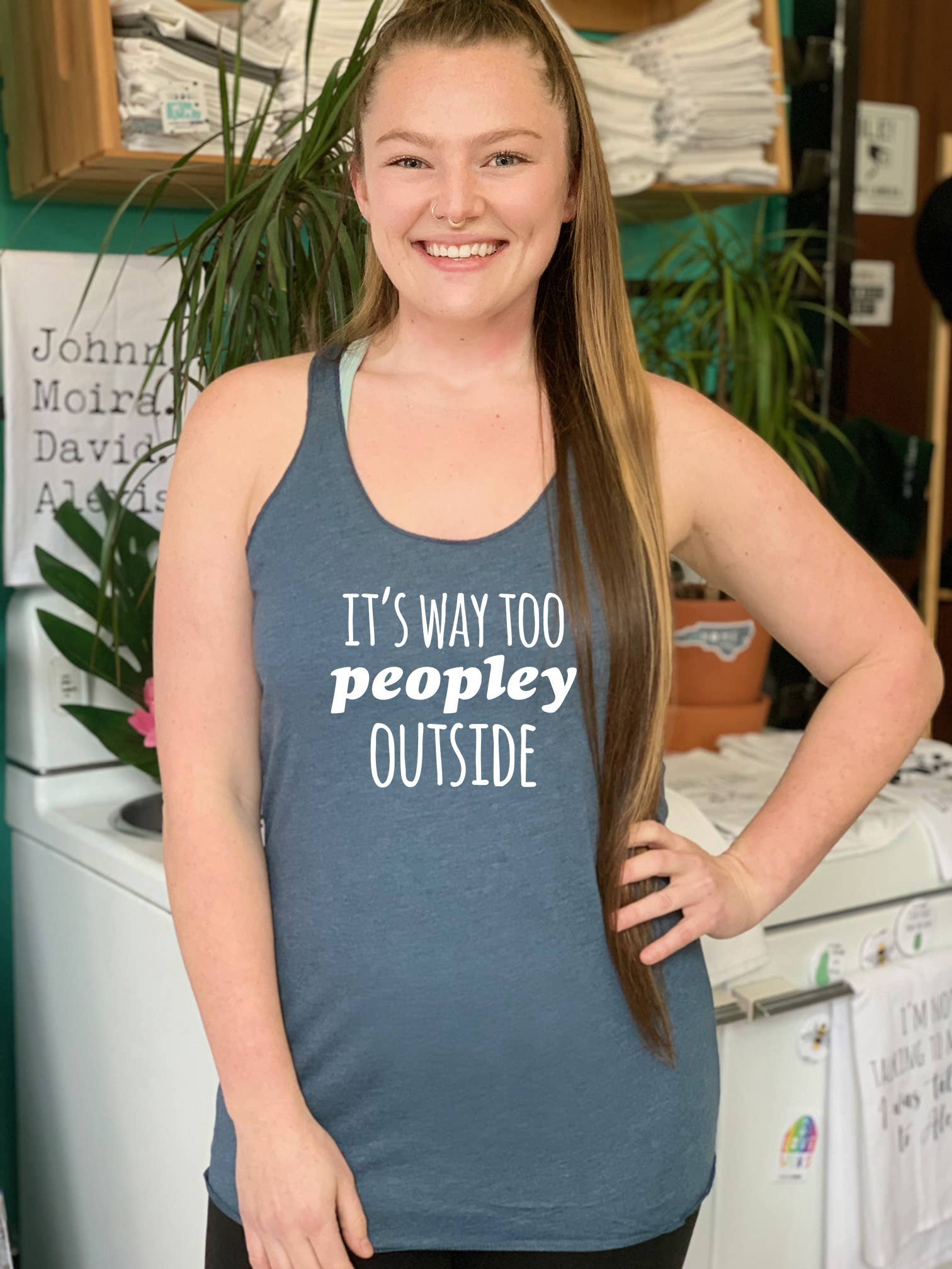 Moonlight Makers - Wholesale Tank Top - Women's - It's Way Too Peopley Outside - Funny Women's Tank3